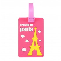 Set of 2 Cute Travel Accessories Travel Luggage Tags/ID Holder Eiffel Tower Pink