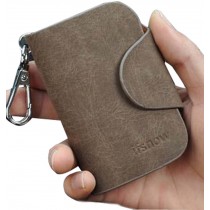 Fashion Multifunction Wallets Coin Purse Keychain Card Package Key Cases Brown