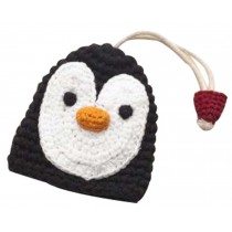 Cute pull-Wallets Hand-woven Wallets Key Chain Rings Black Penguin