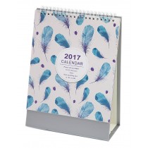 Office Supplies Delicate 2017 Calendar Office Desktop Calendar [Feathers]