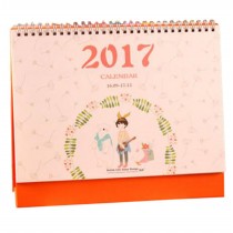 September 2016 to December 2017 Office Desk Calendar Desktop Calendar [Floral]