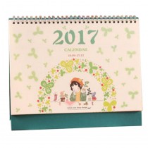 September 2016 to December 2017 Floral Office Desk Calendar Desktop Calendar