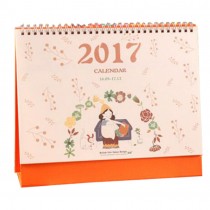 Floral Desktop Calendar Sept 2016 to December 2017 Office Desk Calendar