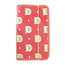 Portable Oxford Fabric Expanding File Pockets File Folders Wallets Bear Red