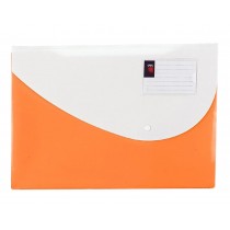 Snap Closure Envelope Folders [10 PCS, Orange] A4 Size File Pockets
