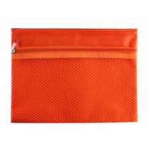 Set Of 3 Orange Canvas Bag Zipper Bags Briefcase Office Supplies Folders Package