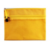 Set Of 3 Yellow Canvas Bag Zipper Bags Briefcase Office Supplies Folders Package