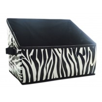 Multipurpose Folding Storage Box for Office/Desk Organiser/Bookend, Zebra
