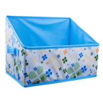 Multipurpose Folding Storage Box for Office/Desk Organiser/Bookend,Blue Floral