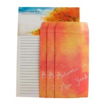 Set Of 2 Colorful Invitations Letterheads Envelopes Suit Stationery Autumn
