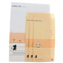 Set Of 2 Creative Invitation Card Letterheads Envelopes Suit Letter Paper