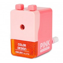 Creative Manual Pencil Sharpener Double Button Students Pencil Sharpener, PINK