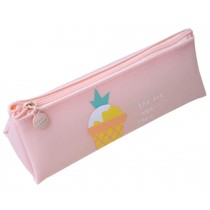 Large Capacity Pink Pen Pencil Stationery Bag Ice Cream Pouch Box