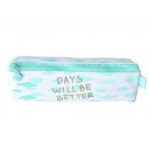 Stylish Mint Green Canvas Pencil Case Pen Pouch Stationery Bag