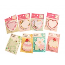Set of 20 Creative Loves Flowers Cakes Sticky Note Funny Notepad, Random Style