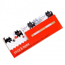 Set of 5 (90 Pages/Set) Mini Sticker Bookmark Sticky Notes [Cat]