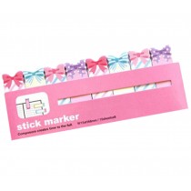 Set of 10, Sticker Bookmark Marker Cute Bow Memo Index Tab, 120 Pages