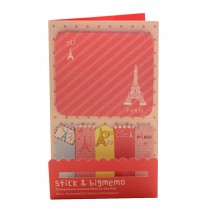 Set of 4 Lovely Sticky Note Pads Memo Pad Stick Marker Pads Tower Pink