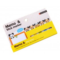 Set of 4 Lovely Sticky Note Pads Memo Pad Stick Marker Pads Yellow