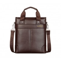 Fashion Design Leather Briefcase Shoulder Messenger Bag BROWN
