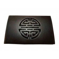 Chinese Style Wooden Card Holder Brown