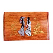 Chinese Style Wooden Card Holder Beauty