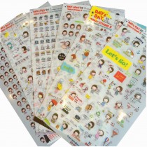 12 Sheets of Happy Girl DIY Stickers Set for Diary, Book and Photo Album