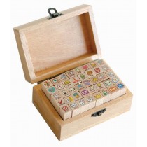 40PCS Creative Stationery Wooden Seals Stamp DIY Diary/ Photo Album