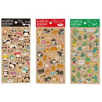 3 Sheets Diy Diary Stickers Cotton Children Stickers Pupils Stickers Panda