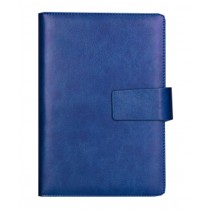 Simple Classic Notepad Leather Cover Notebook Business Office Stationery, BLUE