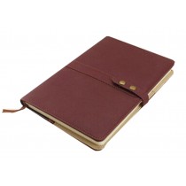 Simple Classic Notepad Hard Cover Notebook Business Office Stationery RED BROWN