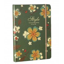 Vintage Creative Notebook Diary Business Notebook Flowers Green