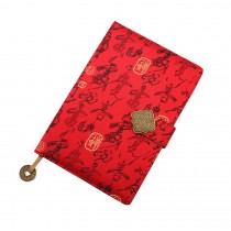 Durable Classic Notebook Retro Writing Brocade Cover Notebook Great Gift Red