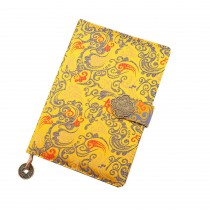 Durable Classic Notebook Retro Brocade Cover Notebook Great Gift Golden