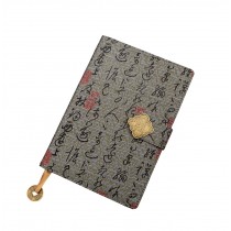 Durable Classic Notebook Retro Writing Brocade Cover Notebook Great Gift Gray