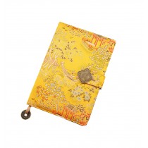 Durable Classic Notebook Retro Writing Brocade Cover Notebook Great Gift Yellow