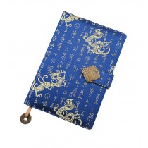 Durable Classic Notebook Ancient Oracle Brocade Cover Notebook Great Gift Blue