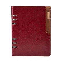 B5 Loose-Leaf Notebook Folder Diary Hand Books Business Notebook Wine Red