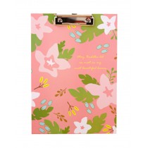 Cute Flower File Folder Writing ClipBoard Cactus Pink
