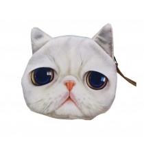 Creative High Quality Coin Purse Coin/Earphone/Key Zipper Bag [Little White Cat]