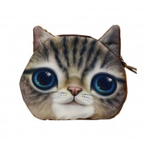 Creative High Quality Coin Purse Coin/Earphone/Key Zipper Bag [A Brown Cat]