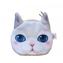 Creative High Quality Coin Purse Coin/Earphone/Key Zipper Bag [Lovely White Cat]