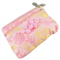 Coin Purse Coin Case Chinese Style Cell Phone Case Cloth Bag Pink