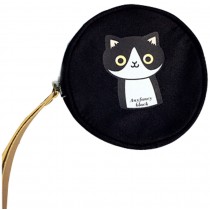 Round Coin Purse Coin Case Cell Phone Case Cloth Bag Black Cat