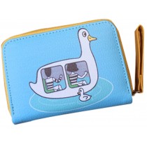 Short-Length Coin Purse Coin Case Cell Phone Case Multi-function Bag Blue Duck