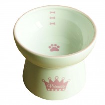 Pet Ceramic Water Bowls/Dog Raised Bowls/Cat Food Bowl(Princess)