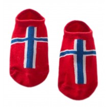 [Norwegian Flag] 2-Pack Fashion Cotton Anti-slip Ankle Socks for Baby, 0-2 Years