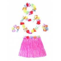 Double Skirt Holiday Party Clothing Grass Skirts Hawaiian Grass Skirt Pink