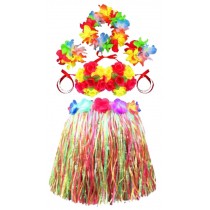 Evening Dress For Kids Garland Dance Costume Suit Hula Grass Skirts