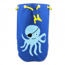 Dark Blue Octopus Waterproof Beach Bags Foldable Swimming Drawstring Bags